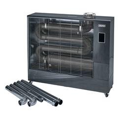 Draper 18104 ʍSH675/FLUE) - 230V Far Infrared Diesel Heater with Flue Kit, 67,500 BTU/19.8kW