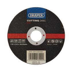 Draper 94781 ʌGF15) - Flat Stone Cutting Disc, 115 x 2.5 x 22.23mm