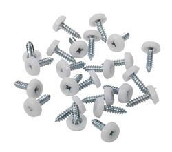 Sealey PTNP1 - Number Plate Screw Plastic Enclosed Head Ø4.8 x 18mm White Pack of 50