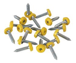 Sealey PTNP6 - Number Plate Screw Plastic Enclosed Head Ø4.8 x 24mm Yellow Pack of 50